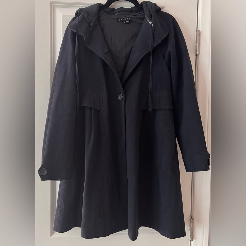 Theory Trench Coat with Detachable Hood Sz.S.P